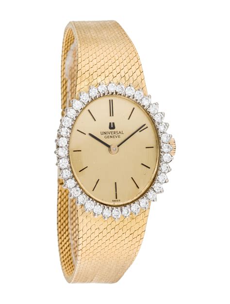 geneve gold watch with diamonds